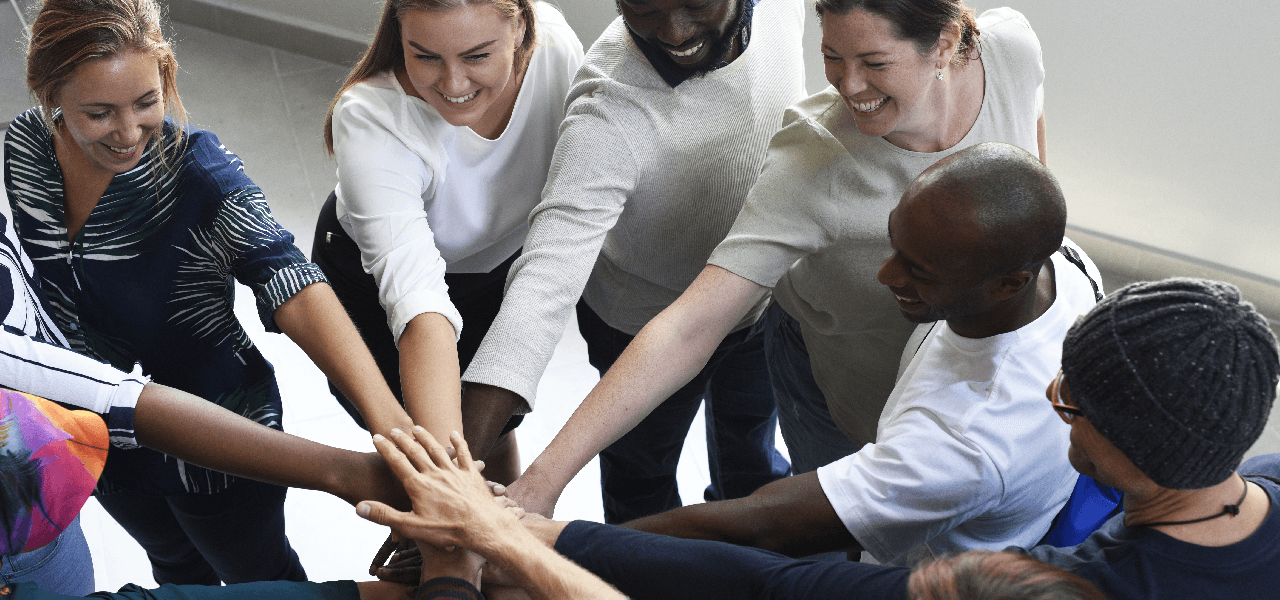 group of happy employees